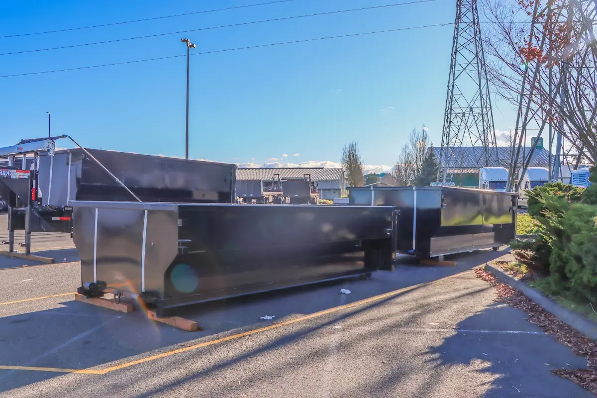 Roll-off dumpster ready for waste disposal at job site for 12 Yard Dumpster Rental in Atmore